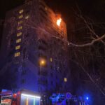 Požár bytu ve 12. patře v ulici Mečíková